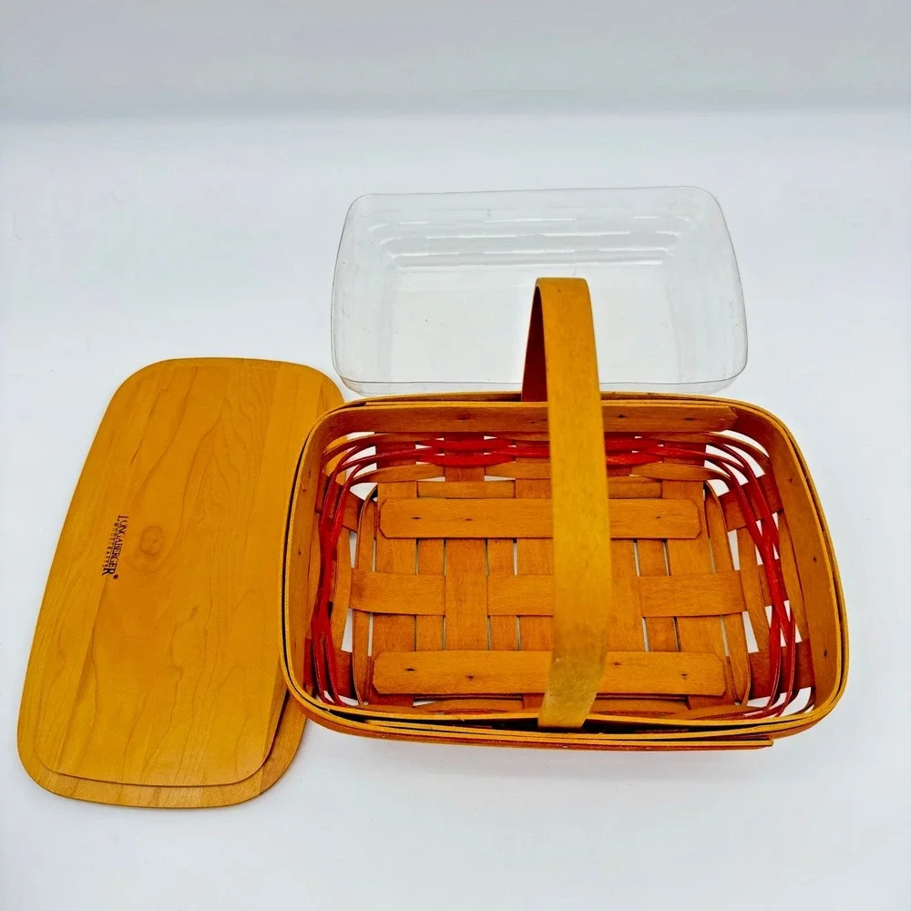 Longaberger 2000 Century Celebration Basket Lid & Protector Handwoven USA 11x7